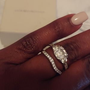 2 pcs Diamonique ring set